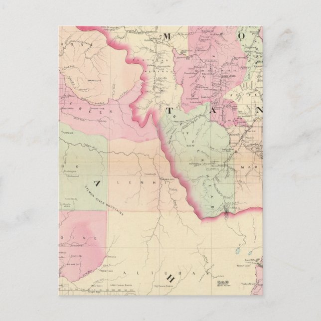 Idaho, Montana west Postcard (Front)