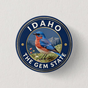 🏔️ Idaho Mountain Bluebird Heritage 3 Cm Round Badge