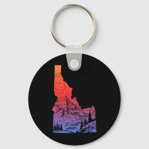 Idaho Mountains Pride State Map Hiking Camping Vin Key Ring