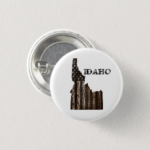 IDAHO PATRIOT BURNT WOOD BLK 3 CM ROUND BADGE