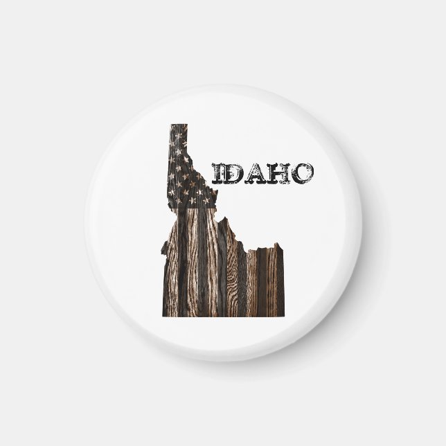 IDAHO PATRIOT BURNT WOOD BLK MAGNET (Front)