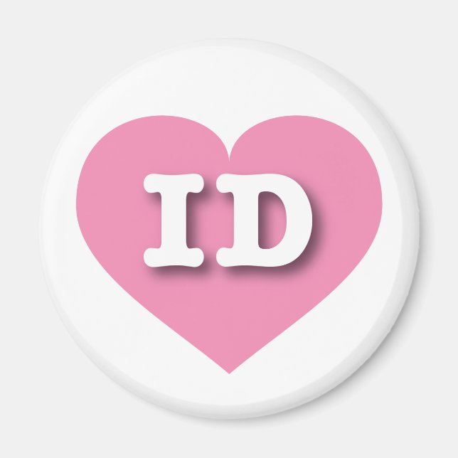 Idaho Pink Heart - I love ID Magnet (Front)
