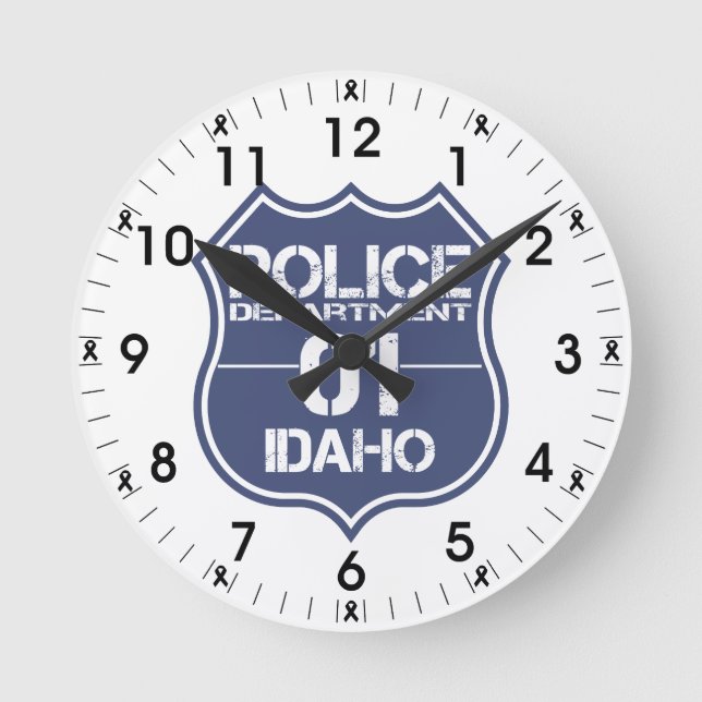 Idaho Police Department Shield 01 Round Clock (Front)