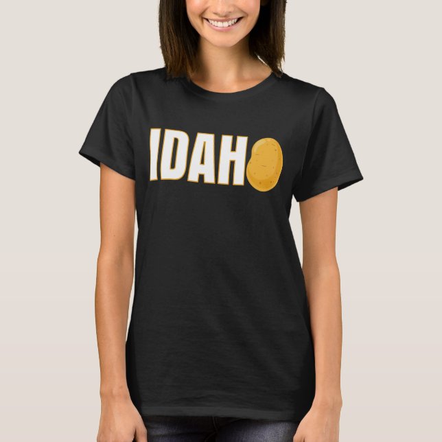 Idaho Potato Souvenir Simple State Vegetable Tuber T-Shirt (Front)