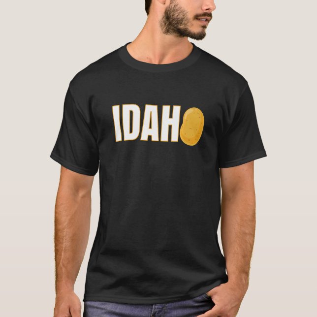 Idaho Potato Souvenir Simple State Vegetable Tuber T-Shirt (Front)