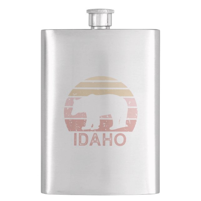 Idaho Retro Bear Hip Flask (Front)
