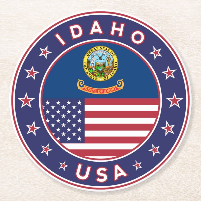 Idaho Round Paper Coaster (Front)