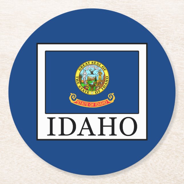 Idaho Round Paper Coaster (Front)