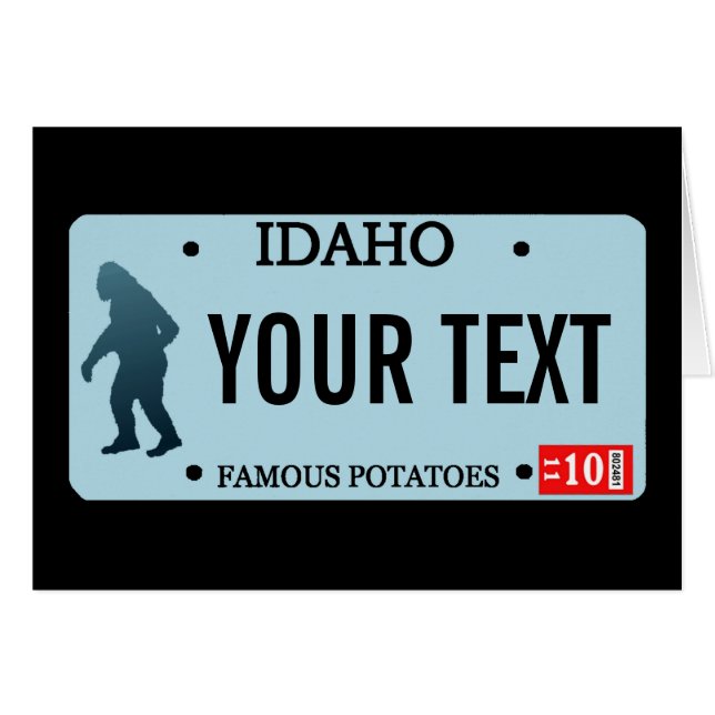 Idaho Sasquatch License Plate (Front Horizontal)