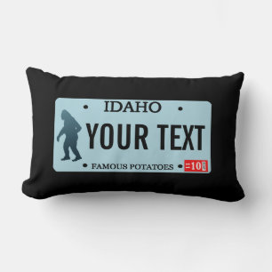 Idaho Sasquatch License Plate Lumbar Cushion