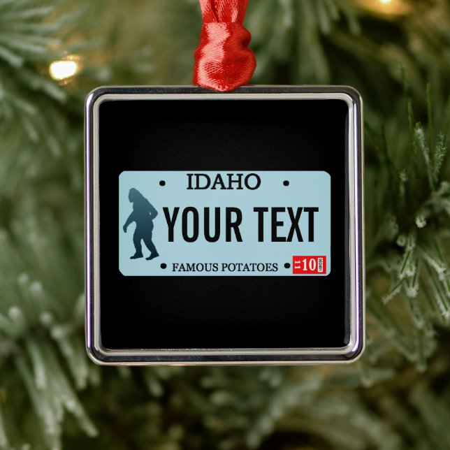 Idaho Sasquatch License Plate Metal Tree Decoration (Tree)