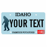 Idaho Sasquatch License Plate Photo Sculpture Magnet<br><div class="desc">The dark silhouette of Sasquatch (Bigfoot) on a blank Idaho license plate. Add your own text. Contact me for special requests. License plates for additional states and other entities (Canadian provinces, foreign countries) upon request. If you live or travel in rural areas of the Pacific Northwest you may possibly come...</div>