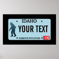 Idaho Sasquatch License Plate