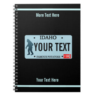 Idaho Sasquatch License Plate Spiral Notebook