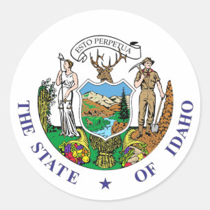 Idaho sign classic round sticker