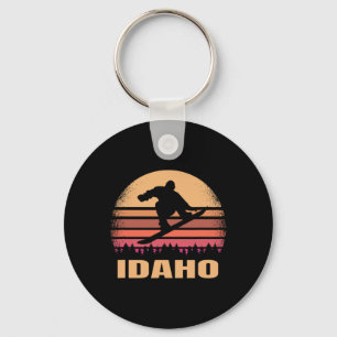 Idaho Snowboarding Vintage Id Snow Boarder Retro 8 Key Ring