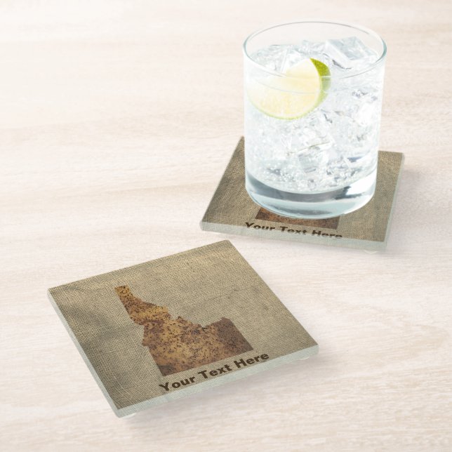 Idaho Spud Map Glass Coaster (Angled)