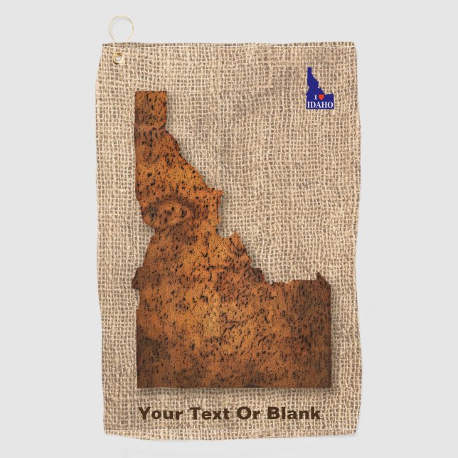 Idaho Spud Map Golf Towel (Front)