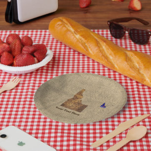 Idaho Spud Map Paper Plate