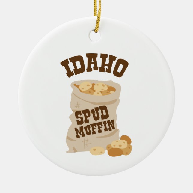 Idaho Spud Muffin Ceramic Tree Decoration (Front)