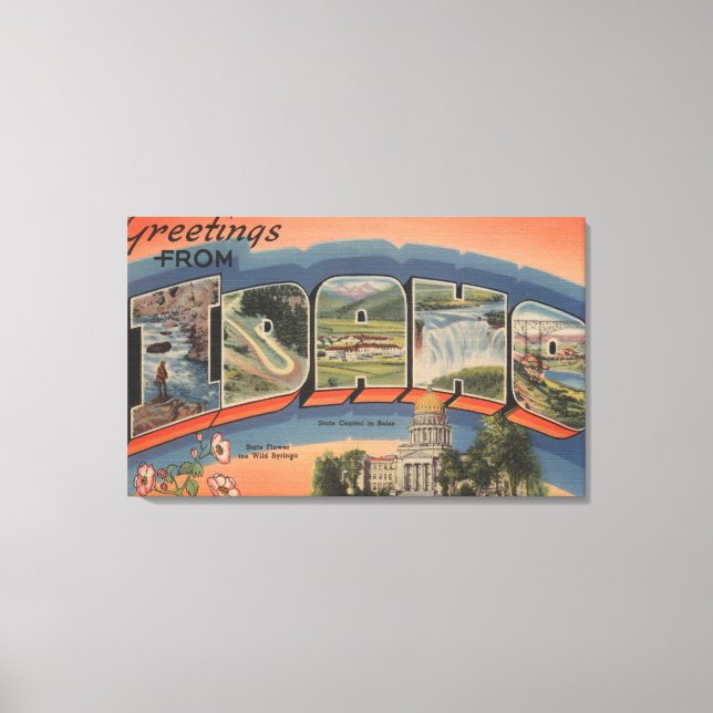 Idaho (State Capital/Flower) - Large Letter Canvas Print (Front)