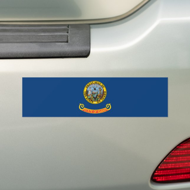 Idaho State Flag Bumper Sticker (On Car)