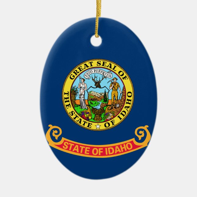 Idaho State Flag Ceramic Tree Decoration (Front)