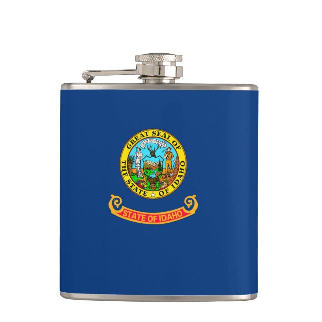 Idaho State Flag Design Hip Flask (Front)