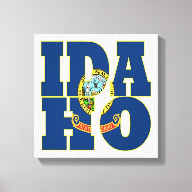 Idaho state flag text canvas print (Front)