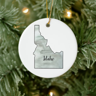 Idaho State Illustration Ceramic Tree Decoration