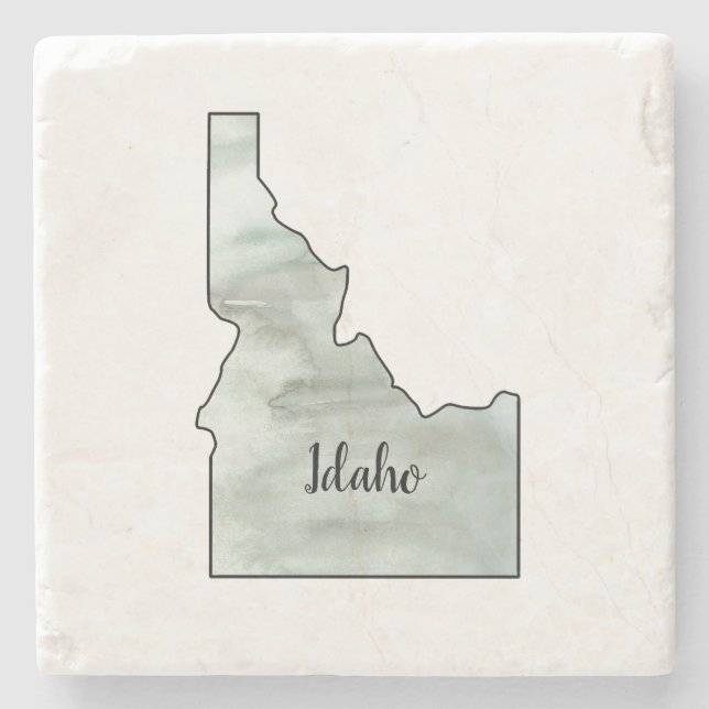 Idaho State Illustration Stone Coaster (Front)