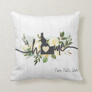 Idaho State Personalised Your Home City Rustic Cushion