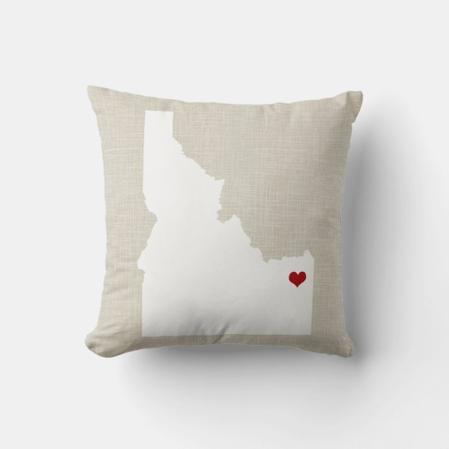 Idaho State Pillow Faux Linen Personalised (Front)