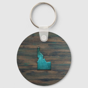 Idaho State Shape Teal Key Ring