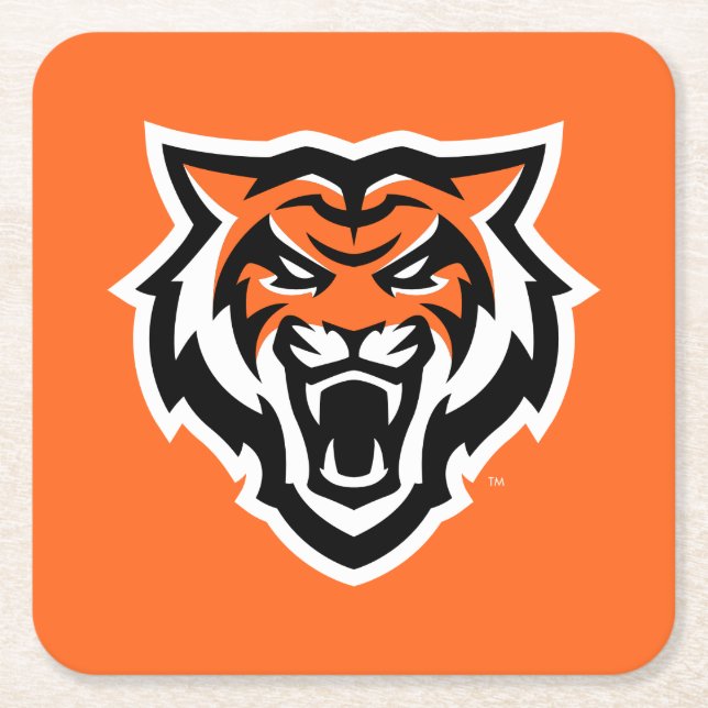 Idaho State University Bengals Spirit Design Square Paper Coaster (Front)