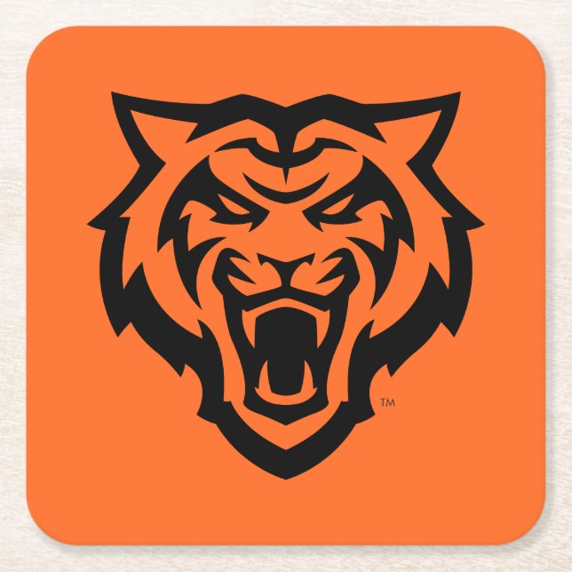 Idaho State University Bengals Spirit Design Square Paper Coaster (Front)