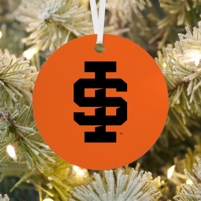 Idaho State University Bold Bengals Logo Metal Tree Decoration (Insitu)
