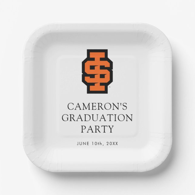 Idaho State University Bold Bengals Logo Paper Plate (Front)