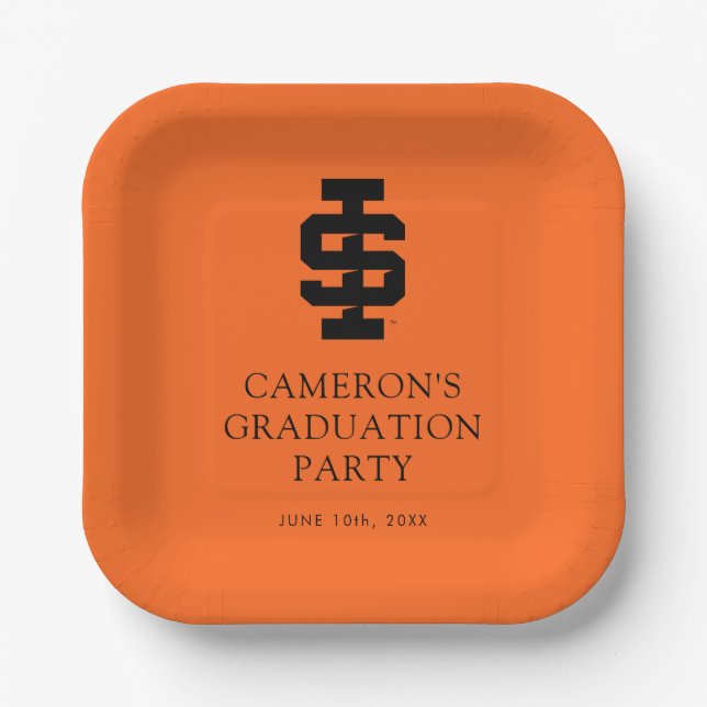 Idaho State University Bold Bengals Logo Paper Plate (Front)