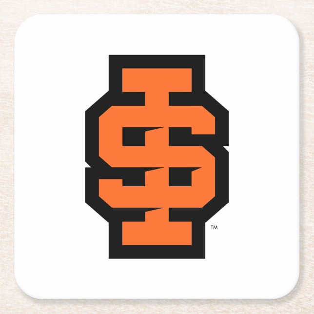 Idaho State University Bold Bengals Logo Square Paper Coaster (Front)