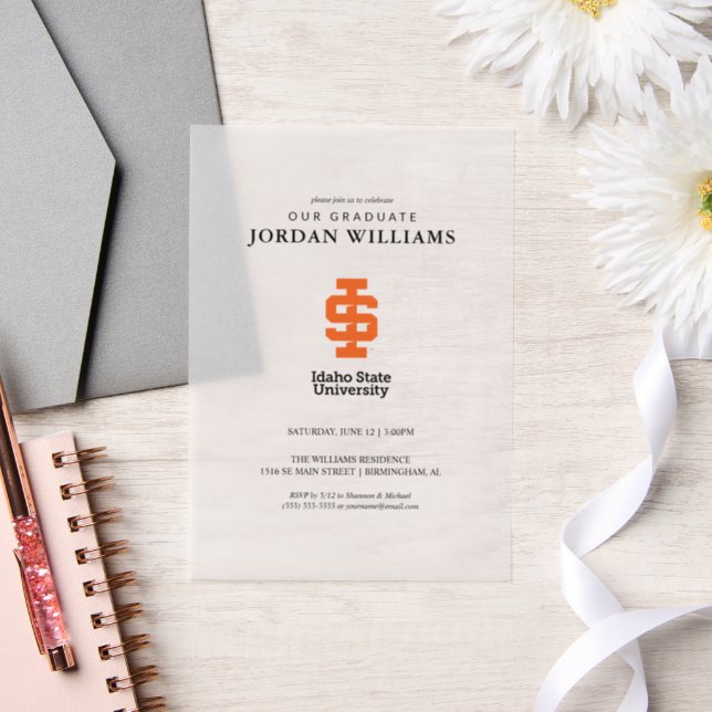 Idaho State University Official Logo Design Vellum Invitations (Wedding)