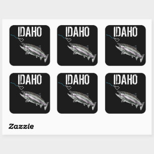 IDAHO STEELHEAD -HERE FISHY FISHY - STRIKING IDAHO SQUARE STICKER