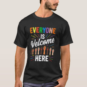 Idaho Teacher Equality Everyone Welcome Fist Heart T-Shirt