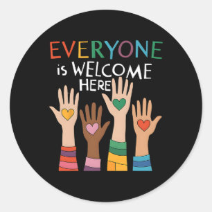 Idaho Teacher Everyone Is Welcome Here  Classic Round Sticker
