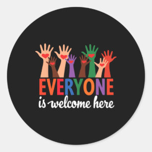 Idaho Teacher Shirt Everyone Is Welcome Here Pride Classic Round Sticker