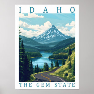 Idaho the Gem State USA Travel Place Poster