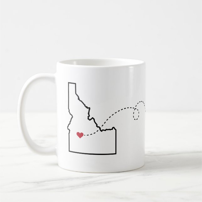 Idaho to Colorado - Heart2Heart Coffee Mug (Left)