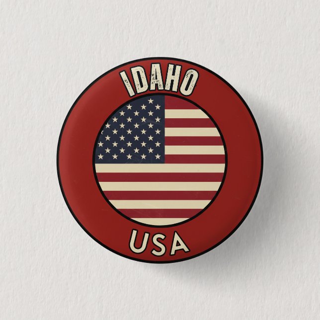 Idaho United States 3 Cm Round Badge (Front)
