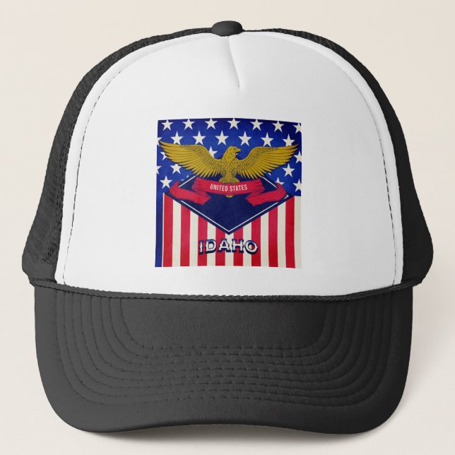 Idaho USA Flag Trucker Hat (Front)