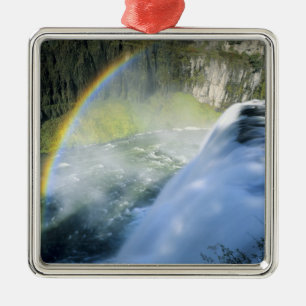 Idaho. USA. Rainbow in spray above Upper Mesa Metal Tree Decoration